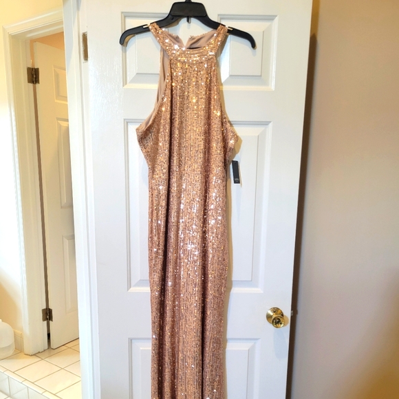 Marina Sequin Halter Neck Mermaid Gown - Picture 1 of 2